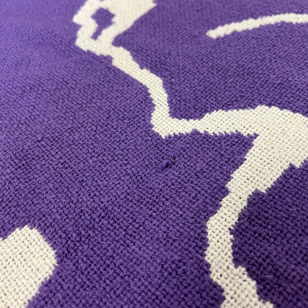 VTG Humble High School‎ Wildcats Athletics Throw Blanket Purple White Fringe USA - Picture 5 of 8